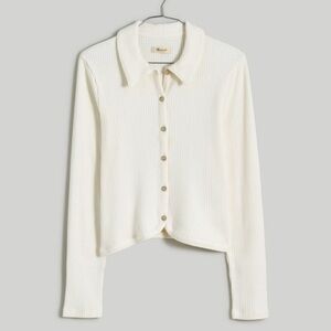 Madewell Cream Ribbed Cardigan Sweater